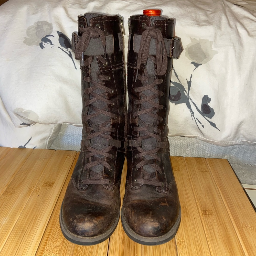 Timberland Brown Lace-Up Leather Boots